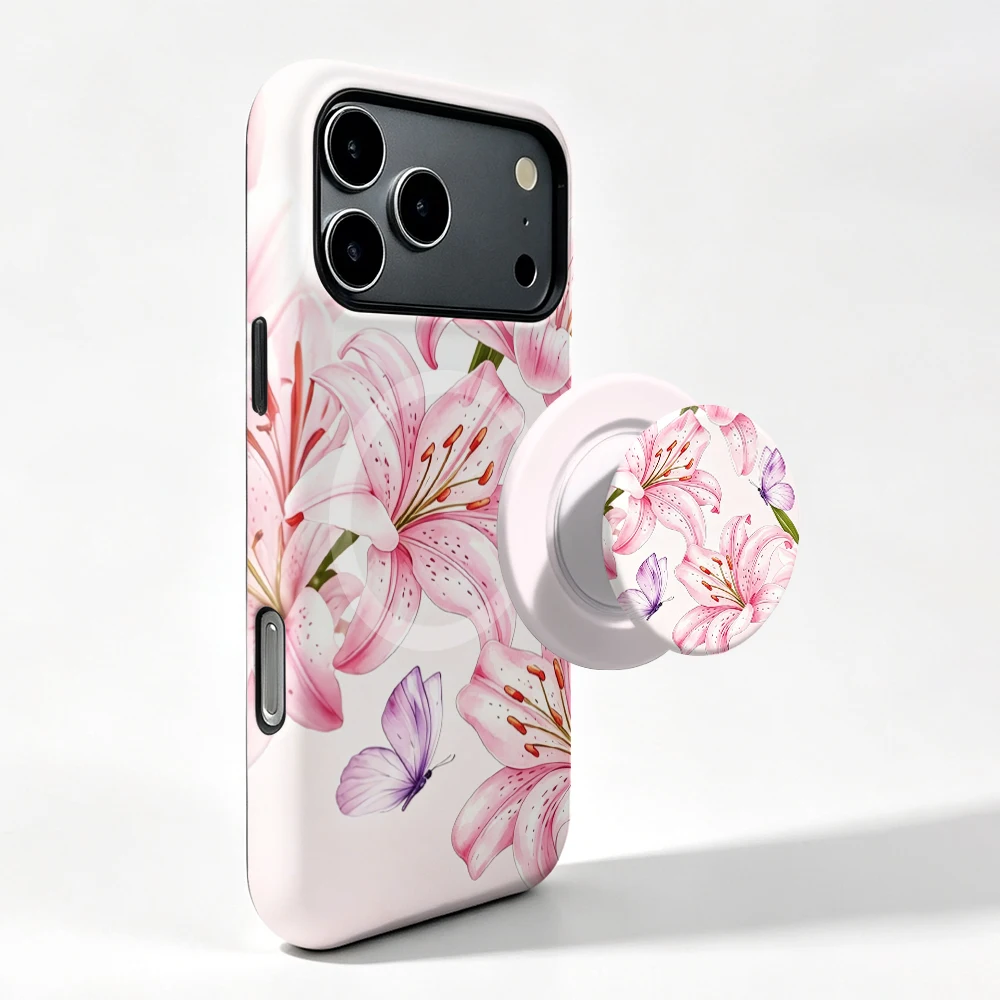 Xiaomi 15 Pro Hülle Pink Bloom MagSafe mit Griffständer - image 3