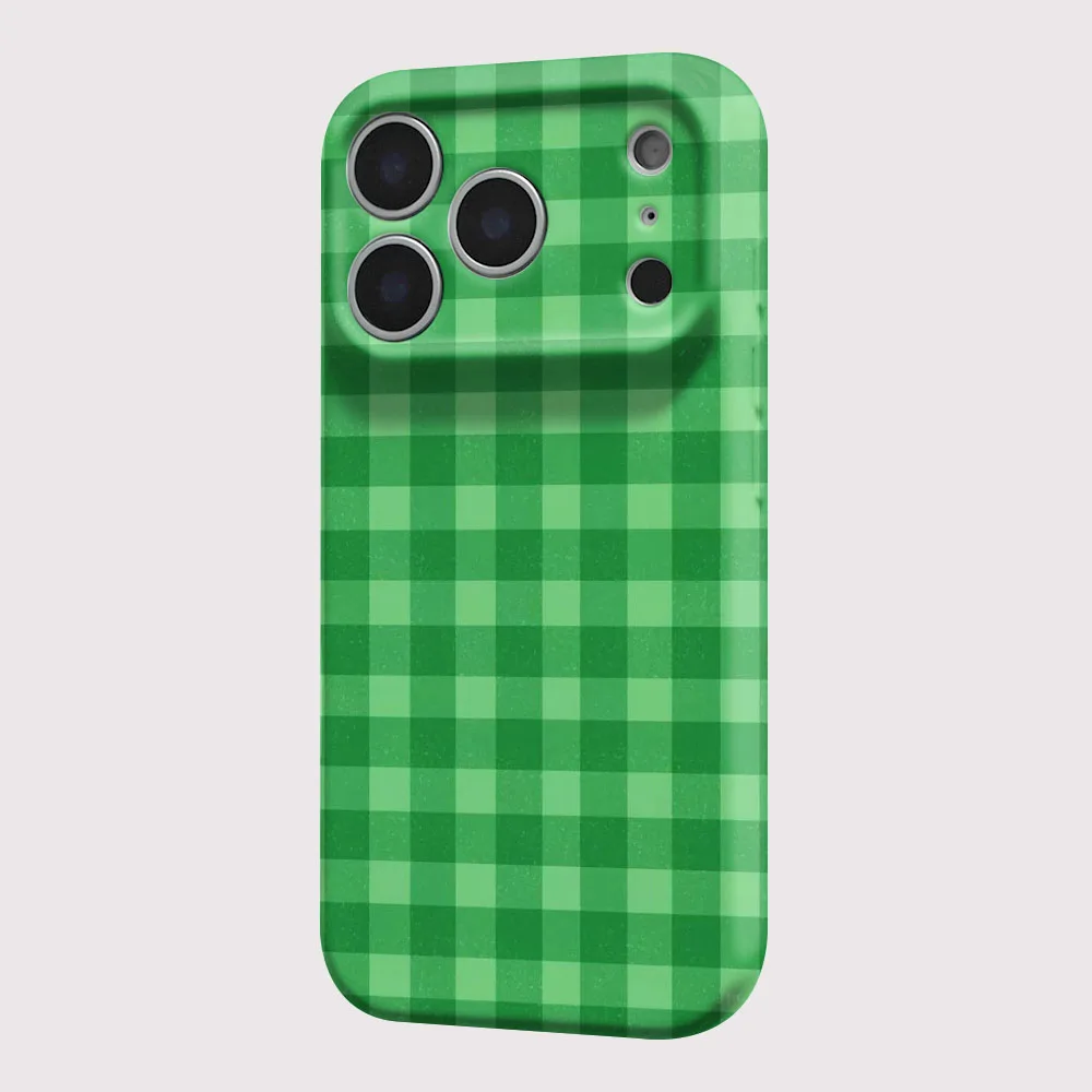 Coque iPhone 15 Pro Max Green Gingham - image 3