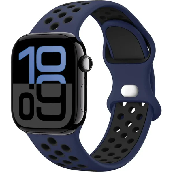 Atmungsaktives Sportarmband für Apple Watch Ultra Series 4/3/2/1 49mm Air Sport - Marineblau und Schwarz