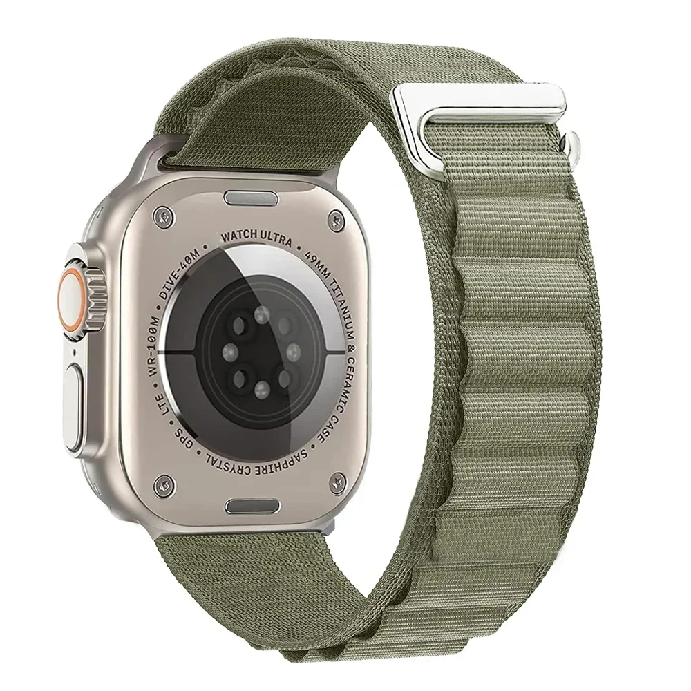 Correa Loop Alpine de nailon para Apple Watch Series 12/11/10 46mm Alpine - Oliva