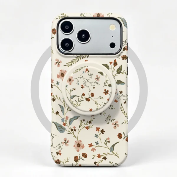 iPhone 18 Pro Case Vintage Meadow MagSafe with Grip Stand