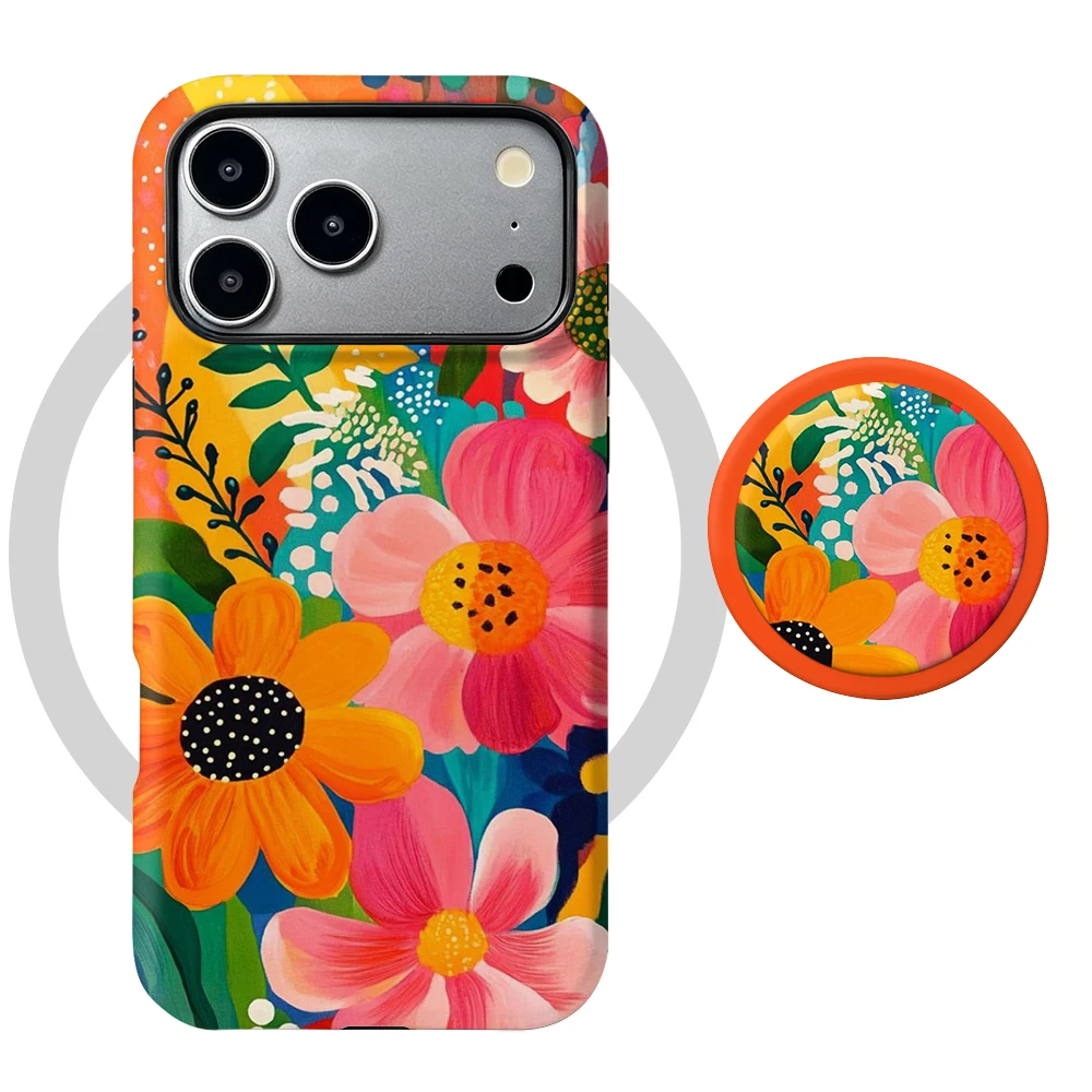 iPhone 15 Pro Max Case Sunset Bloom MagSafe with Grip Stand - image 7