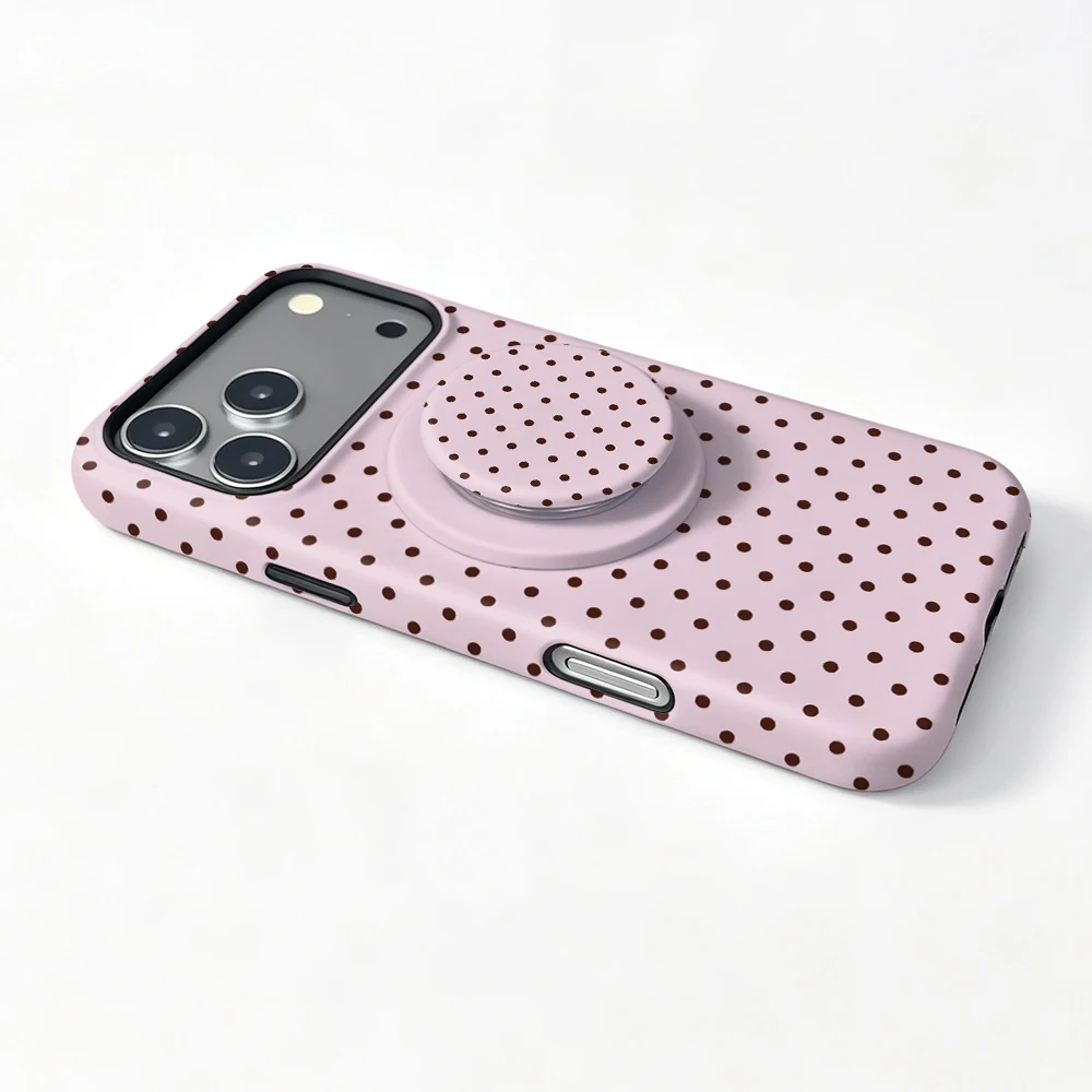 iPhone 18 Pro Case Rose Dots MagSafe with Grip Stand - image 5