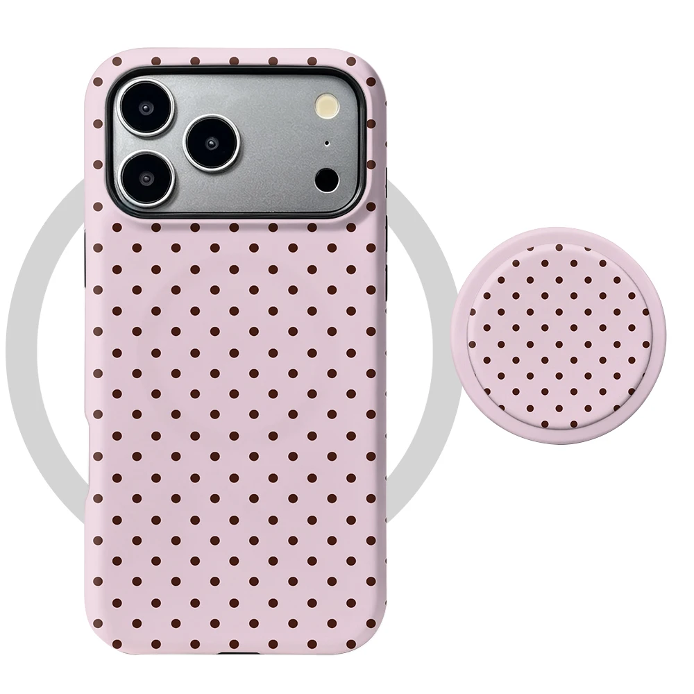 iPhone 18 Pro Case Rose Dots MagSafe with Grip Stand - image 6