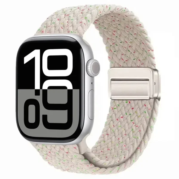 Pletený magnetický řemínek pro Apple Watch 42mm 44mm 45mm Braid Magnet - Měsíční svit a Vícebarevná