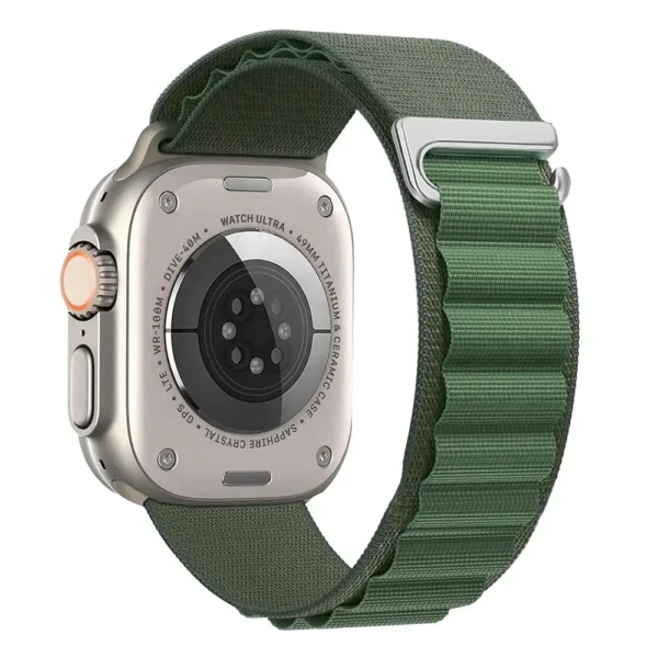 Correa Loop Alpine de nailon para Apple Watch Series 12/11/10 42mm Alpine - Verde militar