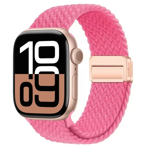 Magnetic Braided Band for Apple Watch Ultra Series 4/3/2/1 49mm Braid Magnet - Orange and Pink