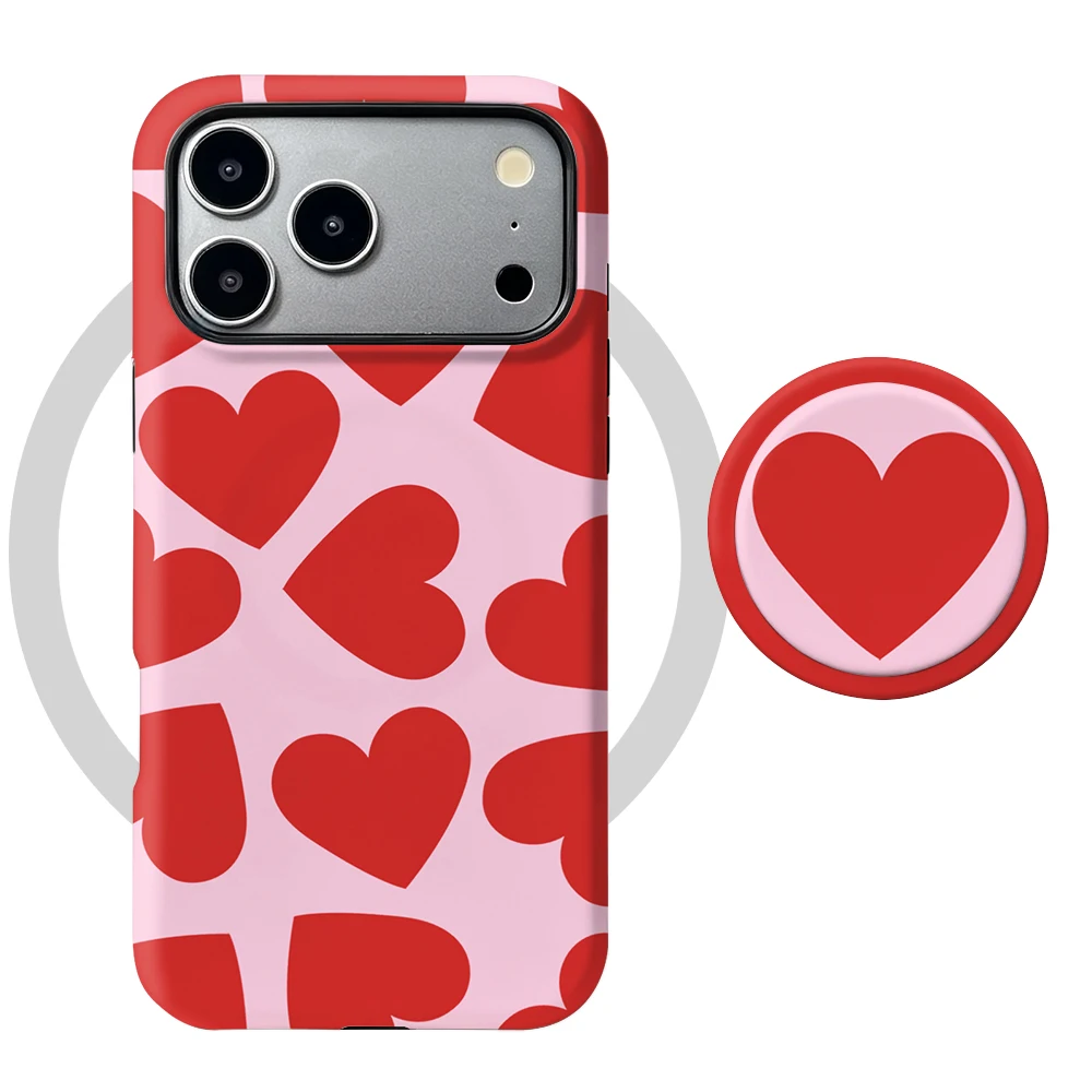 iPhone 15 Pro Case Big Heart MagSafe with Grip Stand - image 5