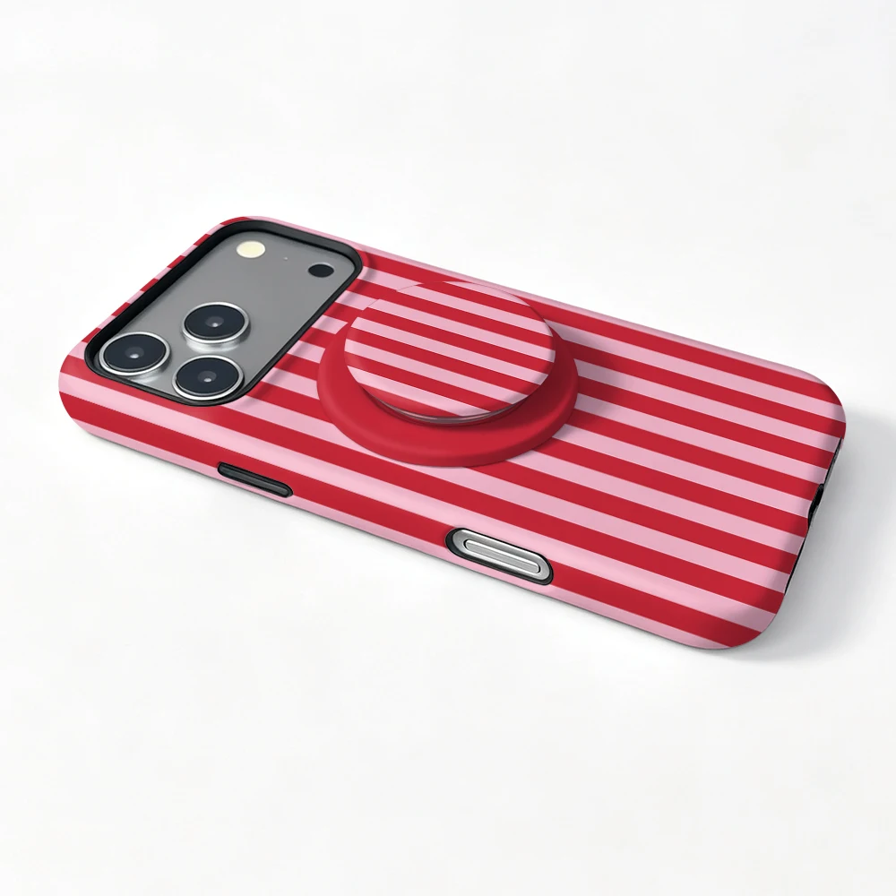 Coque iPhone 12 Pro Cherry Stripe MagSafe avec poignée support - image 3