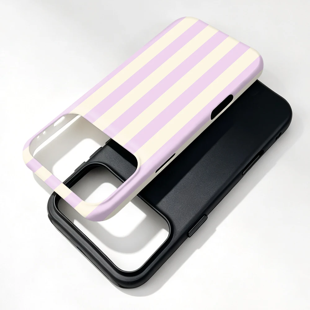Coque iPhone 15 Pro Max Lavender Stripe MagSafe avec poignée support - image 3