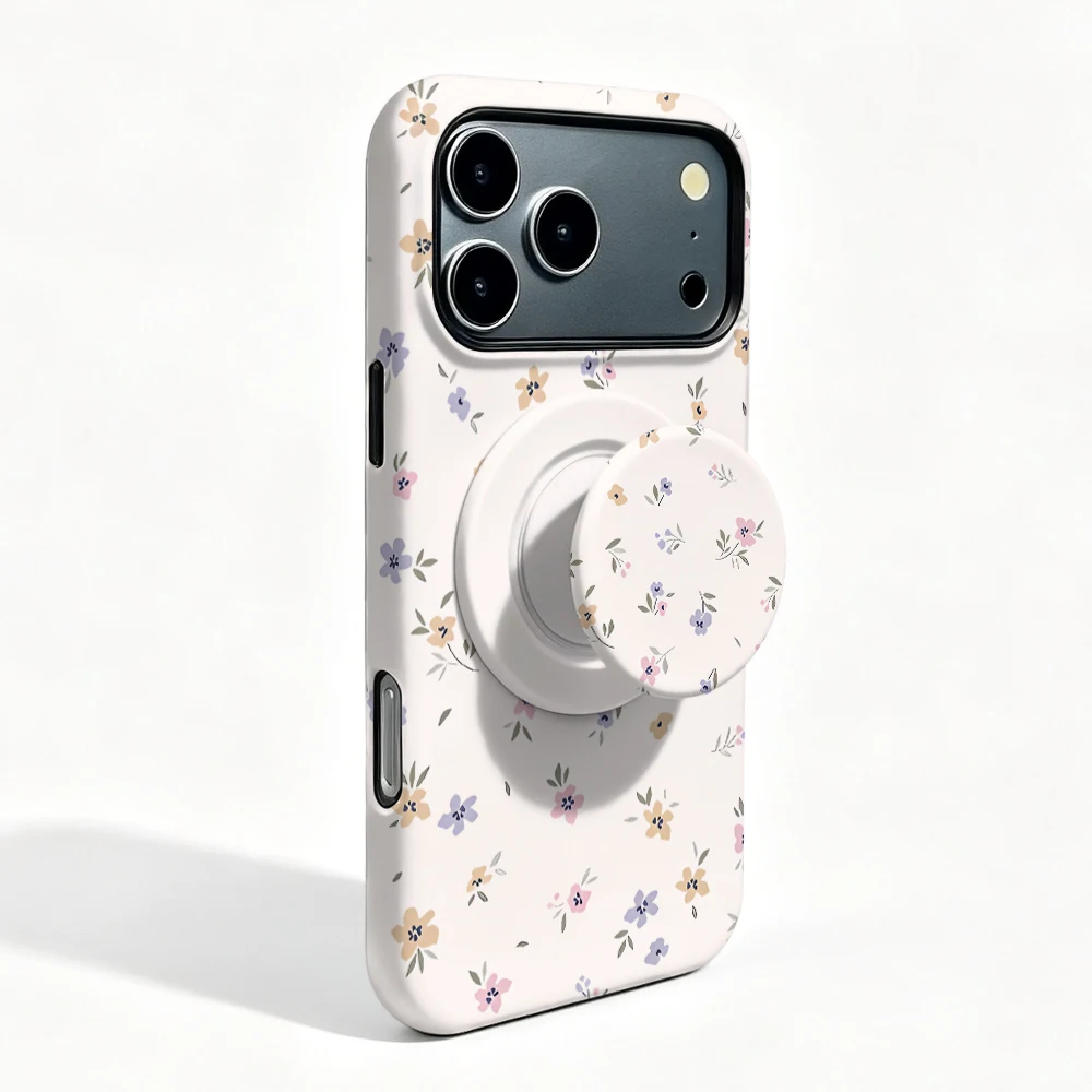 iPhone 16e Case Lilac Petals MagSafe with Grip Stand - image 3