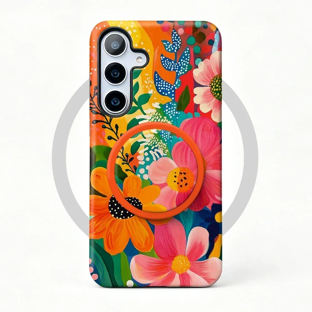 Coque Galaxy A56 Sunset Bloom MagSafe avec poignée support - image 6