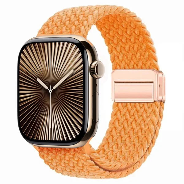 Bracelet tressé magnétique pour Apple Watch 38mm 40mm 41mm Braid Magnet - Orange vif