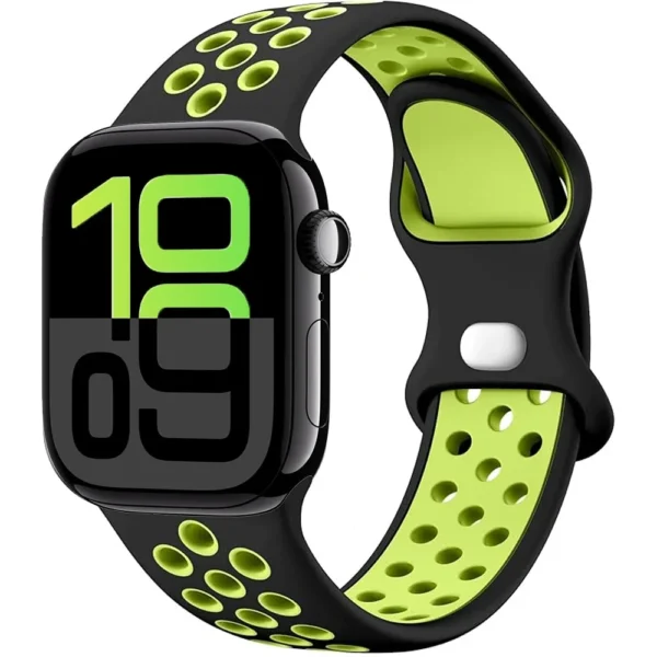 Breathable Sport Band for Apple Watch 38mm 40mm 41mm Air Sport - Black and Green