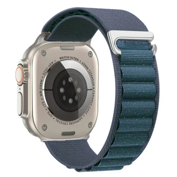 Nylon Alpine Loop Armband für Apple Watch Series 12/11/10 42mm Alpine - Glänzend Marineblau