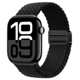Pletený magnetický řemínek pro Apple Watch Ultra Series 4/3/2/1 49mm Braid Magnet - Černá (vzor 2)