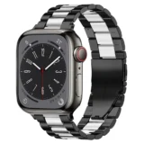 Článkový náramek z nerezové oceli pro Apple Watch Ultra Series 4/3/2/1 49mm Link - Černá a Stříbrná
