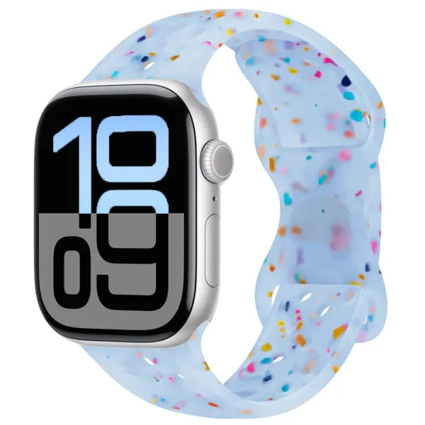 Breathable Sport Band for Apple Watch Series 12/11/10 46mm Air Sport - Clear and Blue