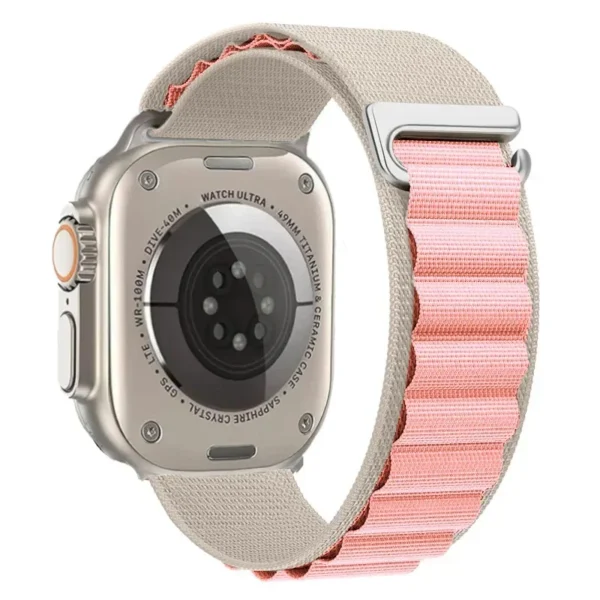 Correa Loop Alpine de nailon para Apple Watch Series 12/11/10 46mm Alpine - Luz de luna y Rosa