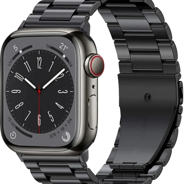 Stainless Steel Link Bracelet for Apple Watch Series 12/11/10 46mm Link - Black