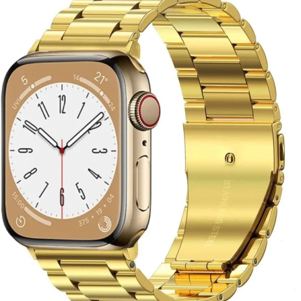 Článkový náramek z nerezové oceli pro Apple Watch Ultra Series 4/3/2/1 49mm Link - Zlatá