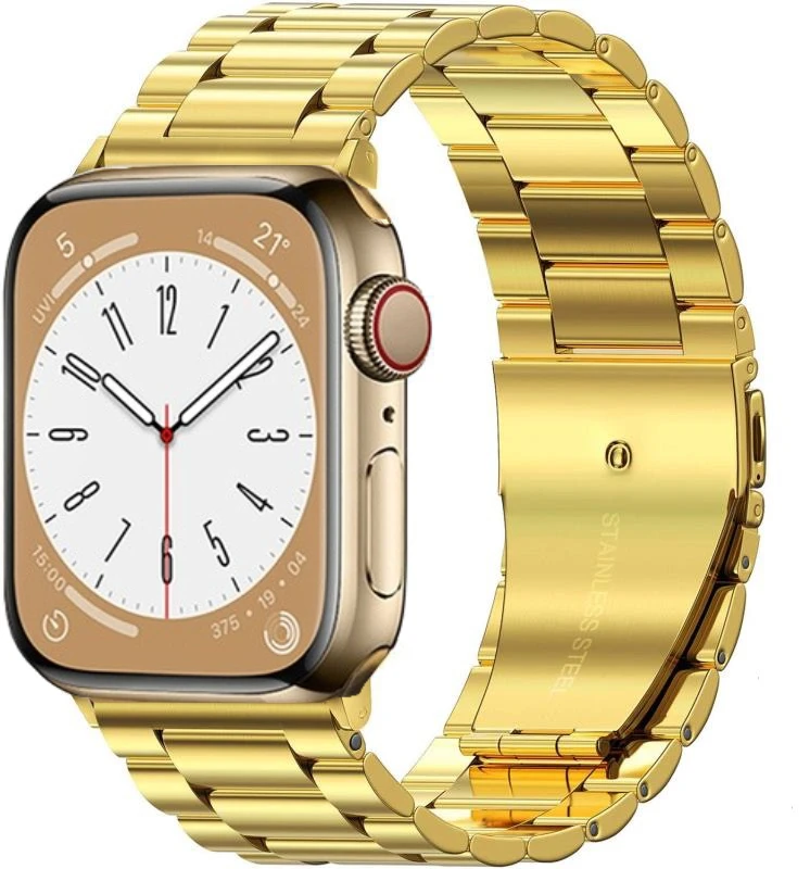Článkový náramek z nerezové oceli pro Apple Watch Ultra Series 4/3/2/1 49mm Link - Zlatá