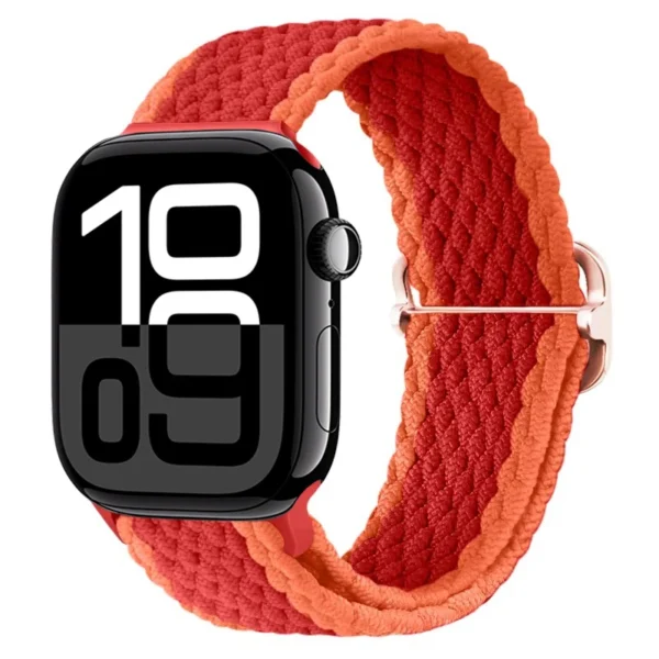 Correa Solo Loop trenzada para Apple Watch 38mm 40mm 41mm Braid - Naranja (diseño 2)