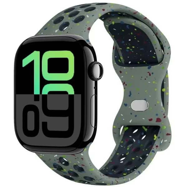 Breathable Sport Band for Apple Watch 38mm 40mm 41mm Air Sport - Glossy Military Green