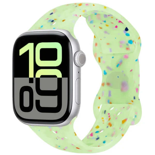 Breathable Sport Band for Apple Watch 38mm 40mm 41mm Air Sport - Clear and Green