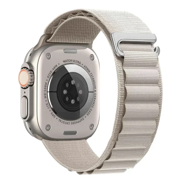 Bracelet Boucle Alpine en nylon pour Apple Watch Ultra Series 4/3/2/1 49mm Alpine - Lueur de lune