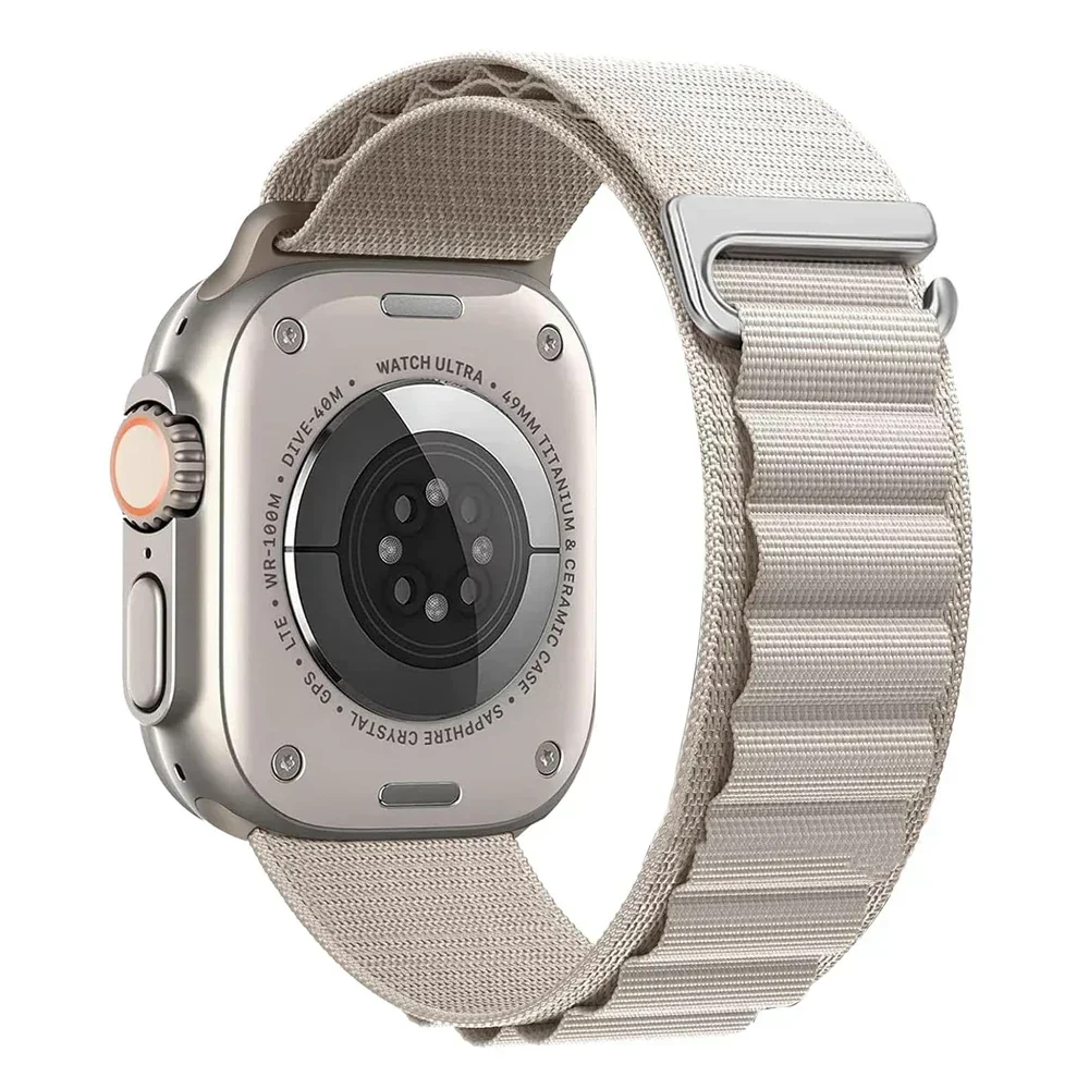 Bracelet Boucle Alpine en nylon pour Apple Watch Ultra Series 4/3/2/1 49mm Alpine - Lueur de lune