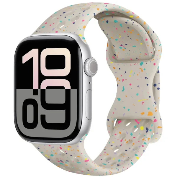 Correa deportiva transpirable para Apple Watch Series 12/11/10 42mm Air Sport - Resplandor lunar brillante