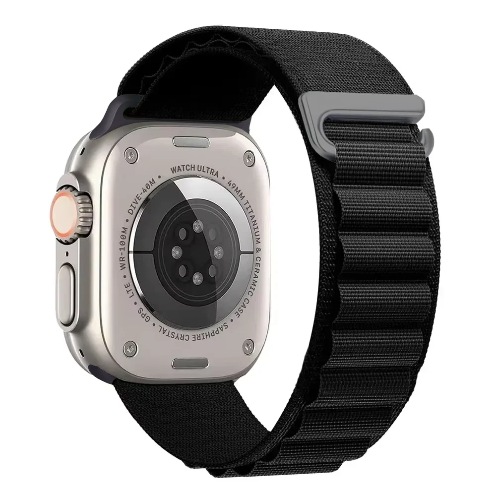 Bracelet Boucle Alpine en nylon pour Apple Watch 38mm 40mm 41mm Alpine - Noir