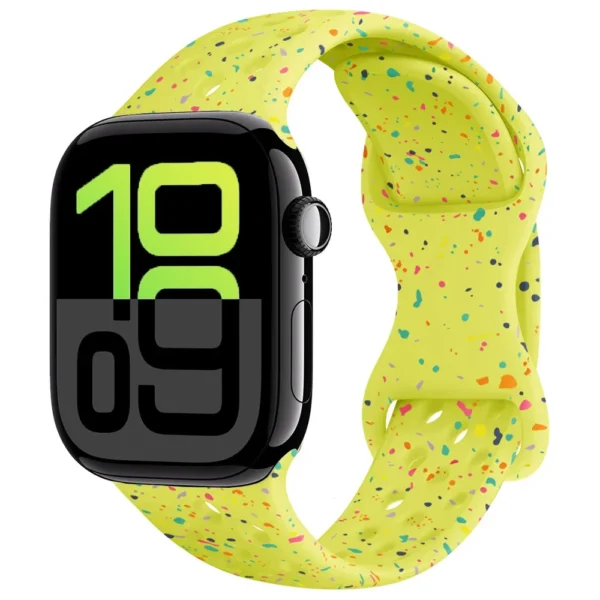 Prodyšný sportovní řemínek pro Apple Watch Series 12/11/10 42mm Air Sport - Lesklá zelená