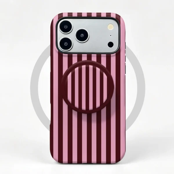 Coque iPhone 13 mini Berry Stripe MagSafe avec poignée support
