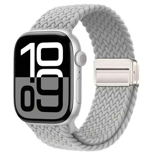 Magnetic Braided Band for Apple Watch 42mm 44mm 45mm Braid Magnet - Pearl White