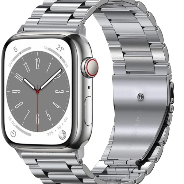 Bracelet à maillons en acier inoxydable pour Apple Watch 38mm 40mm 41mm Link - Argent