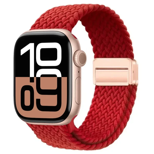 Magnetic Braided Band for Apple Watch 42mm 44mm 45mm Braid Magnet - Red