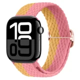 Pletený řemínek Solo Loop pro Apple Watch Ultra Series 4/3/2/1 49mm Braid - Růžová a Žlutá