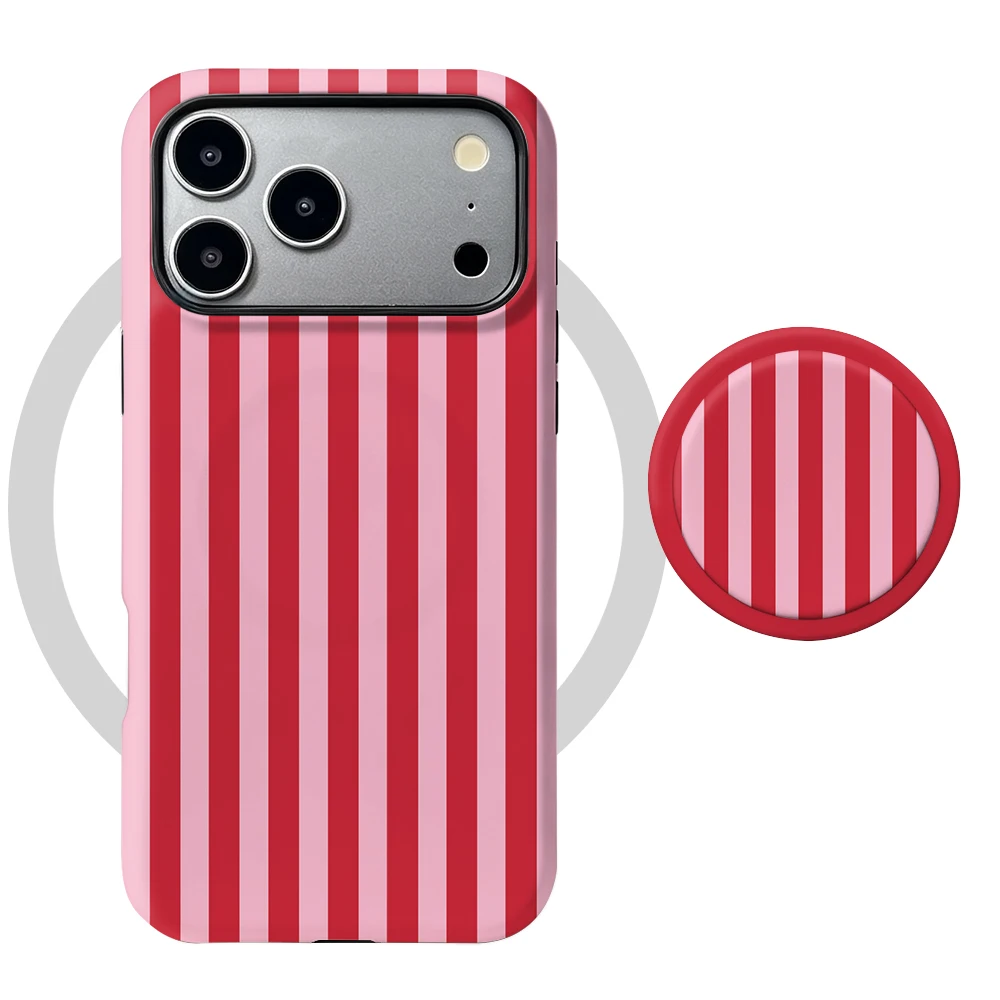 Coque iPhone 12 Pro Cherry Stripe MagSafe avec poignée support - image 5