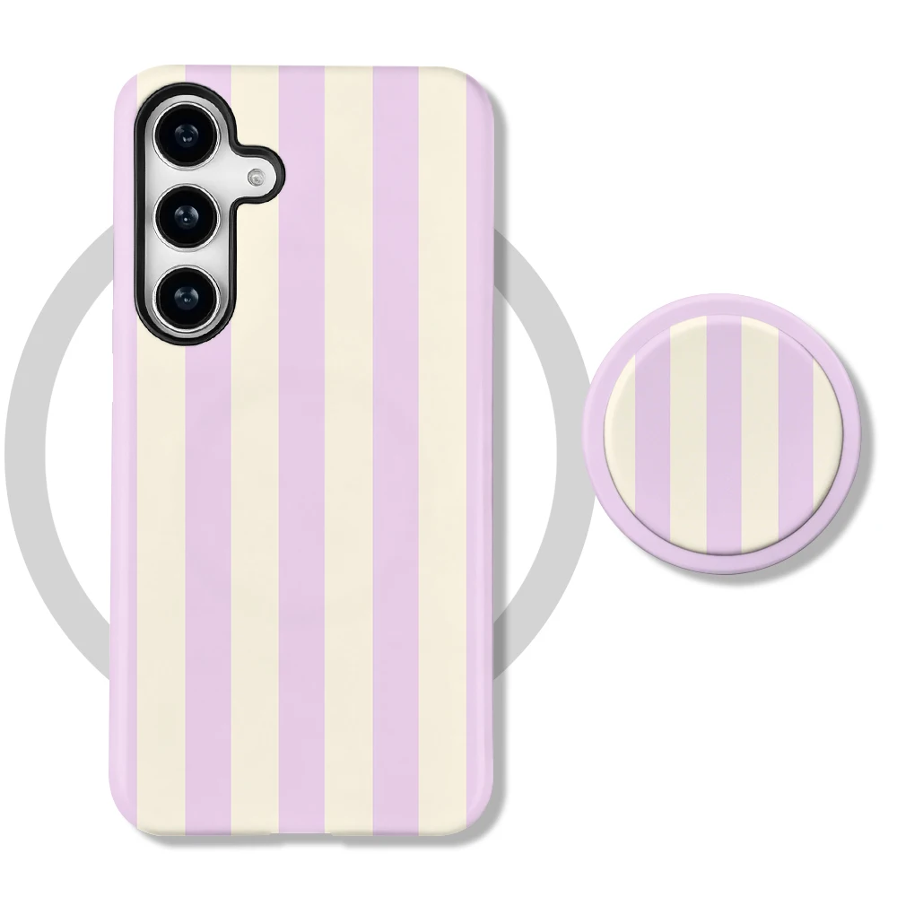 Galaxy S24 FE Case Lavender Stripe MagSafe with Grip Stand - image 5