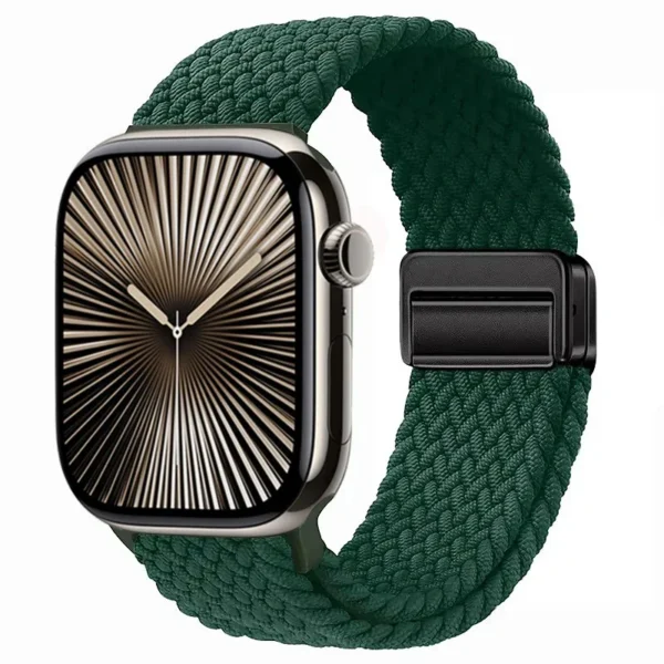 Magnetic Braided Band for Apple Watch 38mm 40mm 41mm Braid Magnet - Cedar Green