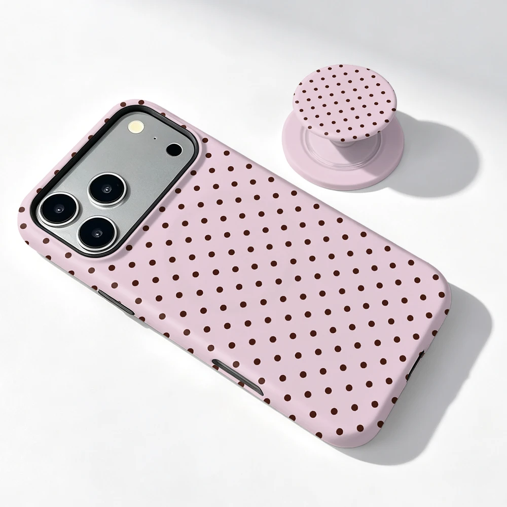 iPhone 18 Pro Case Rose Dots MagSafe with Grip Stand - image 4