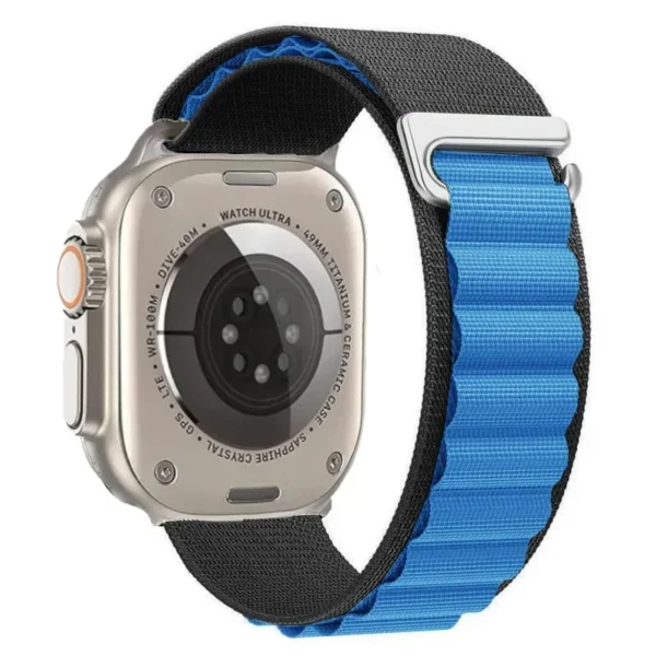 Nylon Alpine Loop for Apple Watch 38mm 40mm 41mm Alpine - Black and Blue