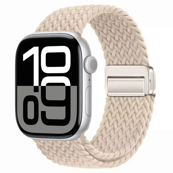 Pletený magnetický řemínek pro Apple Watch Ultra Series 4/3/2/1 49mm Braid Magnet - Béžová