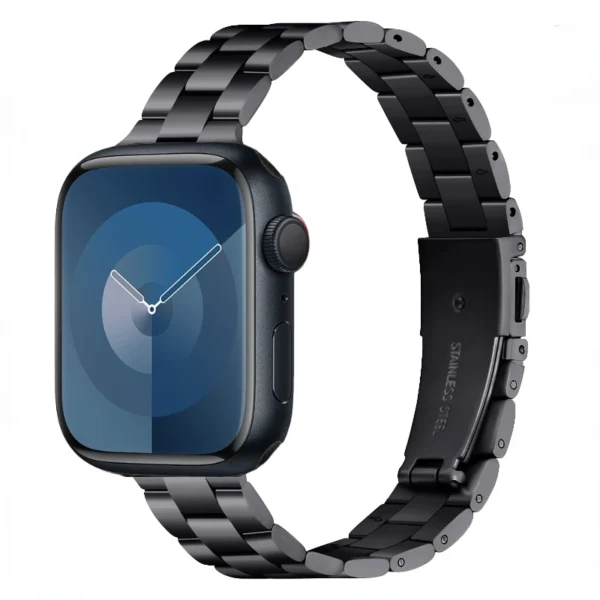 Slim Steel Bracelet for Apple Watch Series 12/11/10 46mm Slim - Black