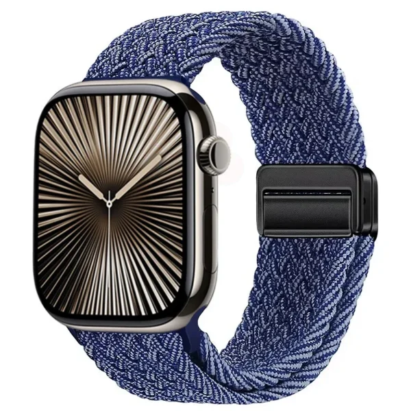 Magnetic Braided Band for Apple Watch Series 12/11/10 46mm Braid Magnet - Blue and White