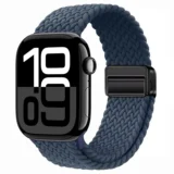 Pletený magnetický řemínek pro Apple Watch Ultra Series 4/3/2/1 49mm Braid Magnet - Sytě modrá