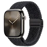 Pletený magnetický řemínek pro Apple Watch Ultra Series 4/3/2/1 49mm Braid Magnet - Černá a Bílá