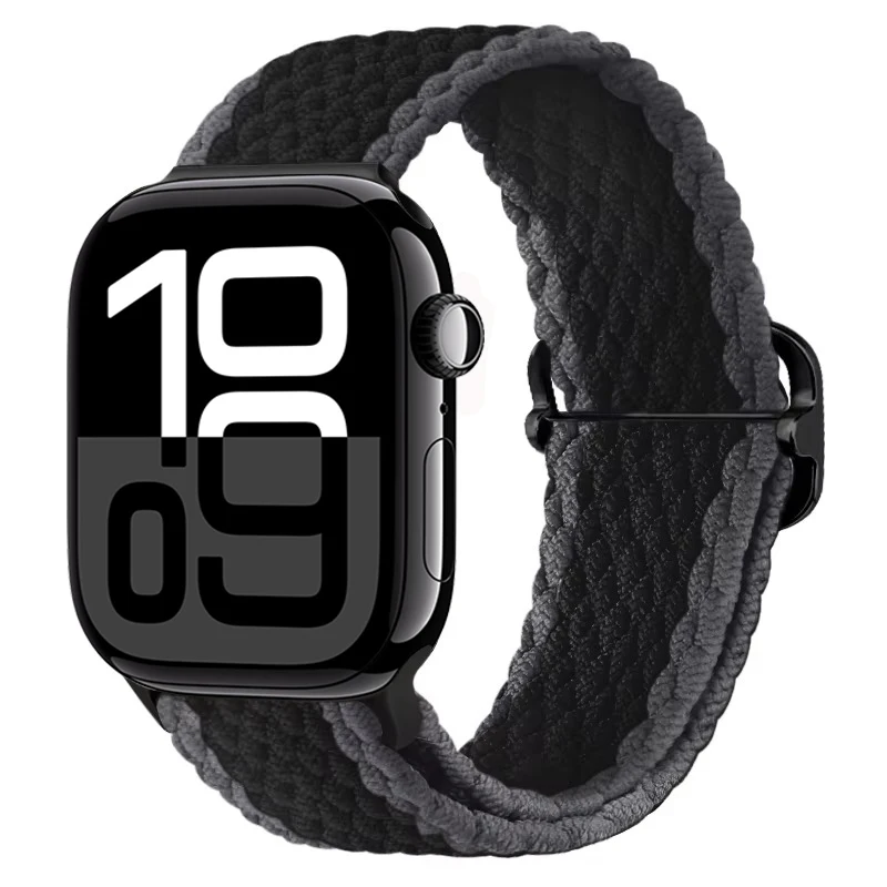 Pletený řemínek Solo Loop pro Apple Watch Ultra Series 4/3/2/1 49mm Braid - Černá (vzor 3)